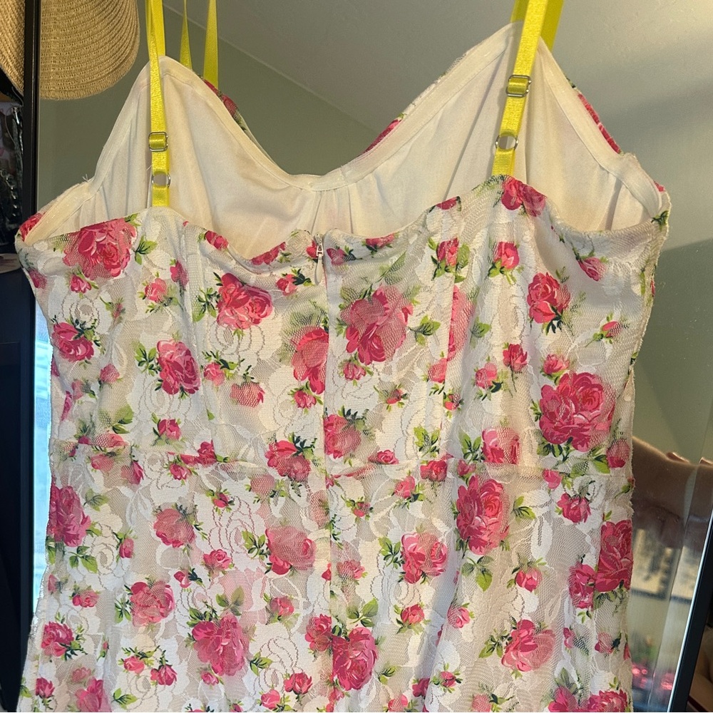 NWT Betsey Johnson Ali White Pink Mini Dress - Picture 4 of 13